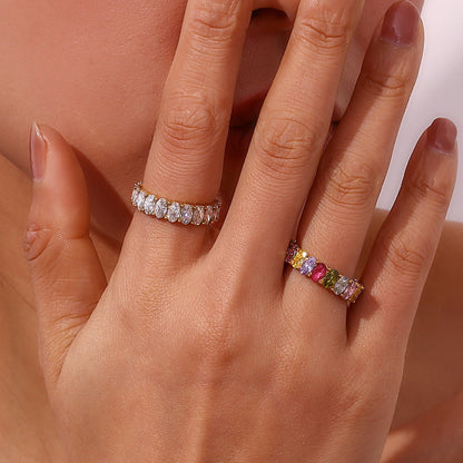 Sami Diamond Simulant Gold Ring