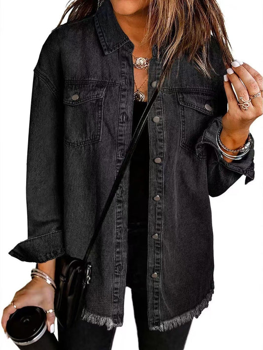 Elara™ Women’s Signature Denim Jacket – Timeless Casual Style