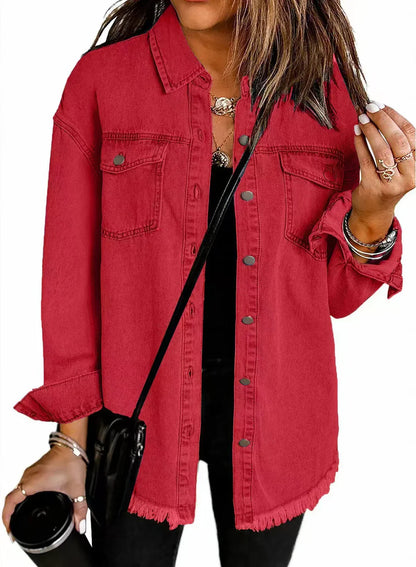 Elara™ Women’s Signature Denim Jacket – Timeless Casual Style