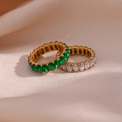 Sami Diamond Simulant Gold Ring
