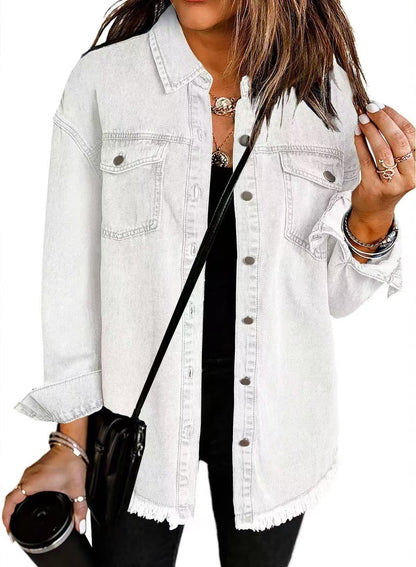 Elara™ Women’s Signature Denim Jacket – Timeless Casual Style