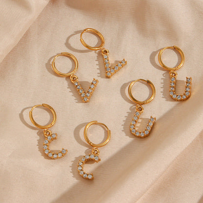 Velora Initial Letter Earrings