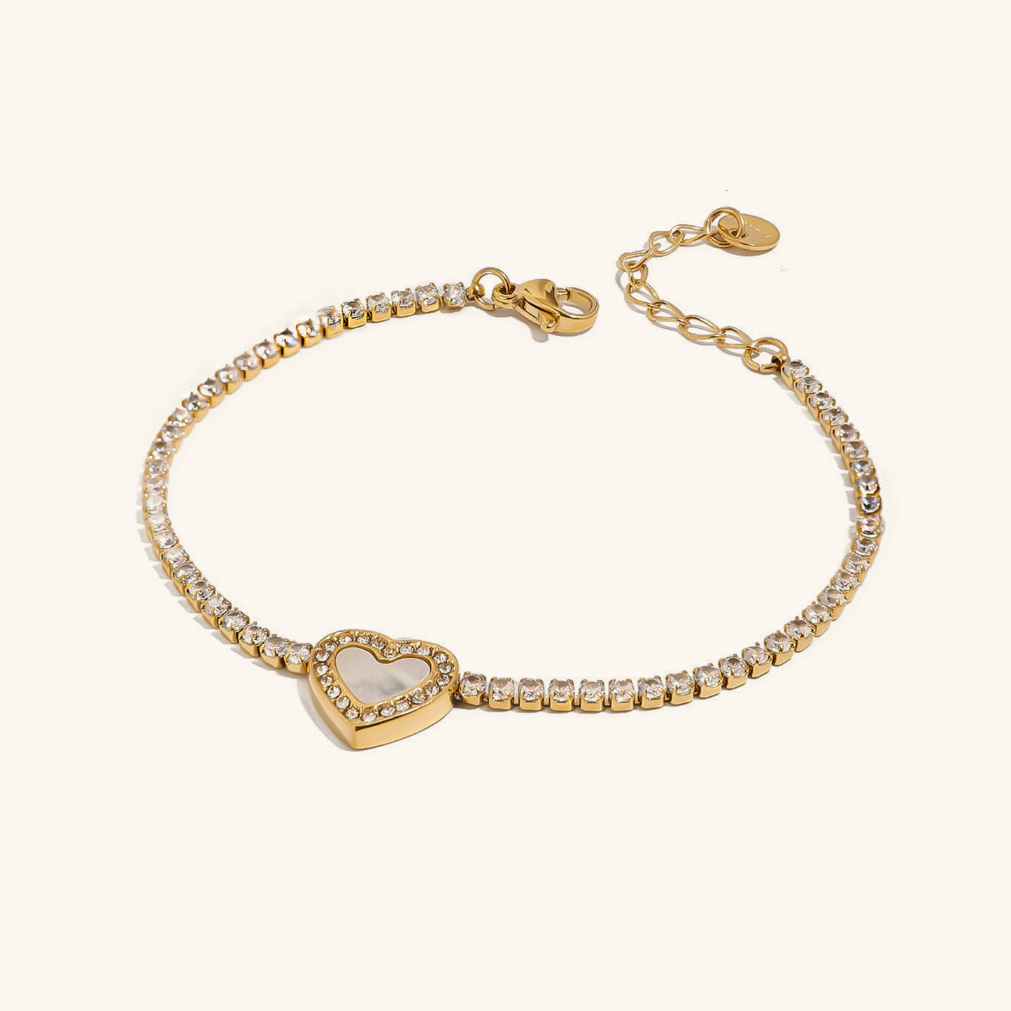 Rani Diamond Heart Tennis Bracelet