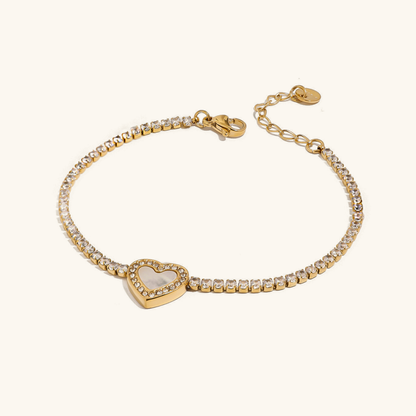 Rani Diamond Heart Tennis Bracelet