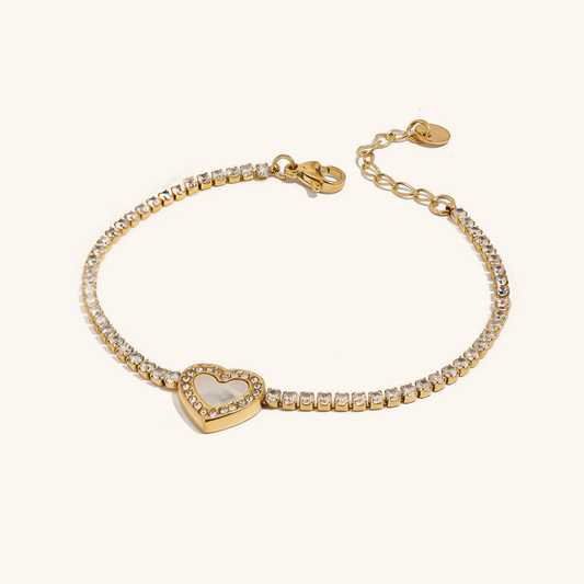 Rani Diamond Heart Tennis Bracelet