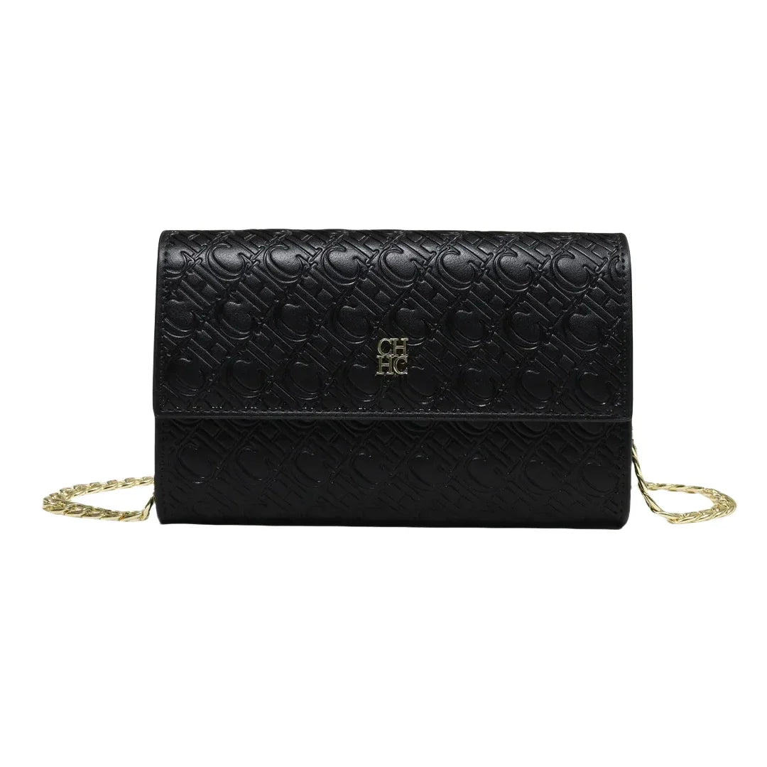 Elegant Color Block Crossbody Bag with Chain