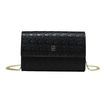 Elegant Color Block Crossbody Bag with Chain