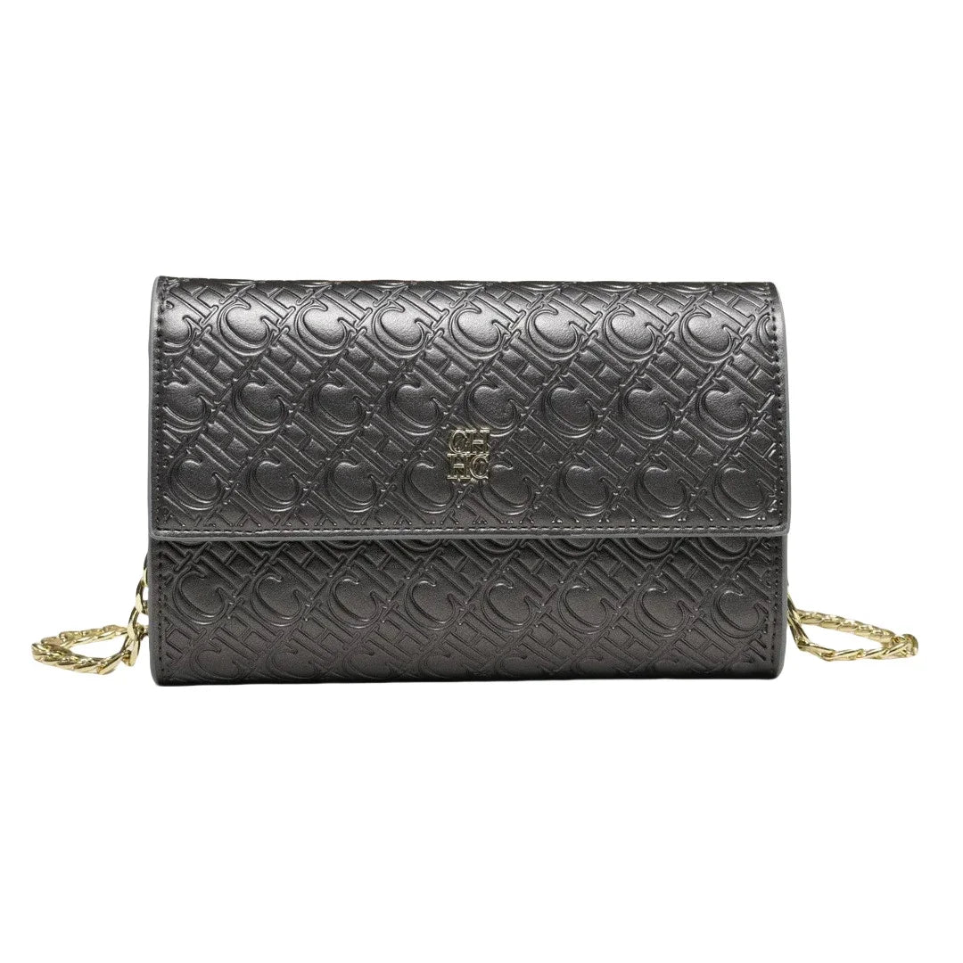 Elegant Color Block Crossbody Bag with Chain