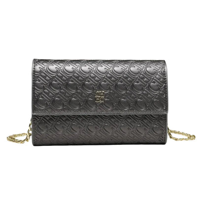 Elegant Color Block Crossbody Bag with Chain