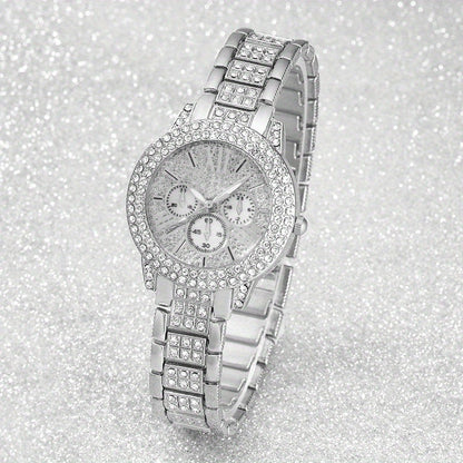 6pcs New Ladies' Gorgeous and Fashionable Silvery Quartz Watch