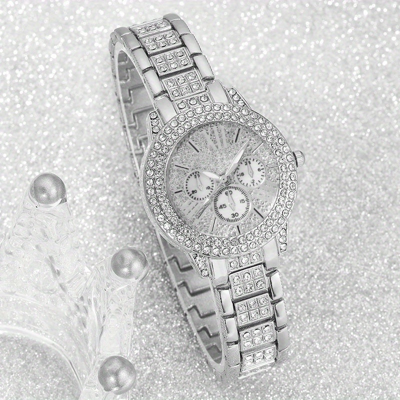 6pcs New Ladies' Gorgeous and Fashionable Silvery Quartz Watch