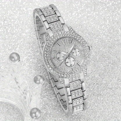 6pcs New Ladies' Gorgeous and Fashionable Silvery Quartz Watch