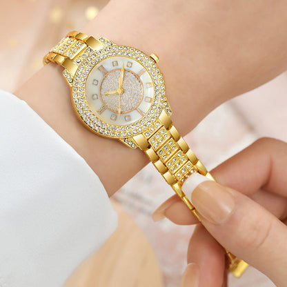 Shimmer Silver Quartz Watch – 6-Piece Gift Set