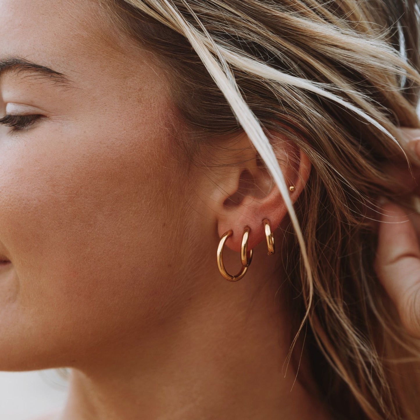Set of Triple Hoop Earrings