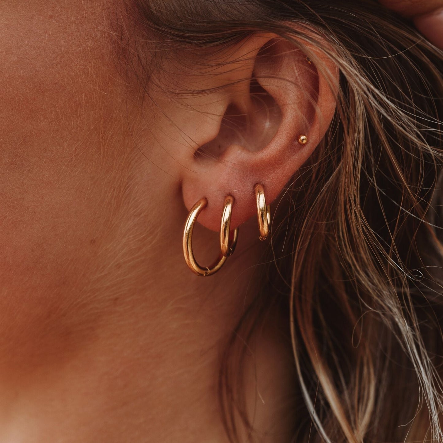 Set of Triple Hoop Earrings